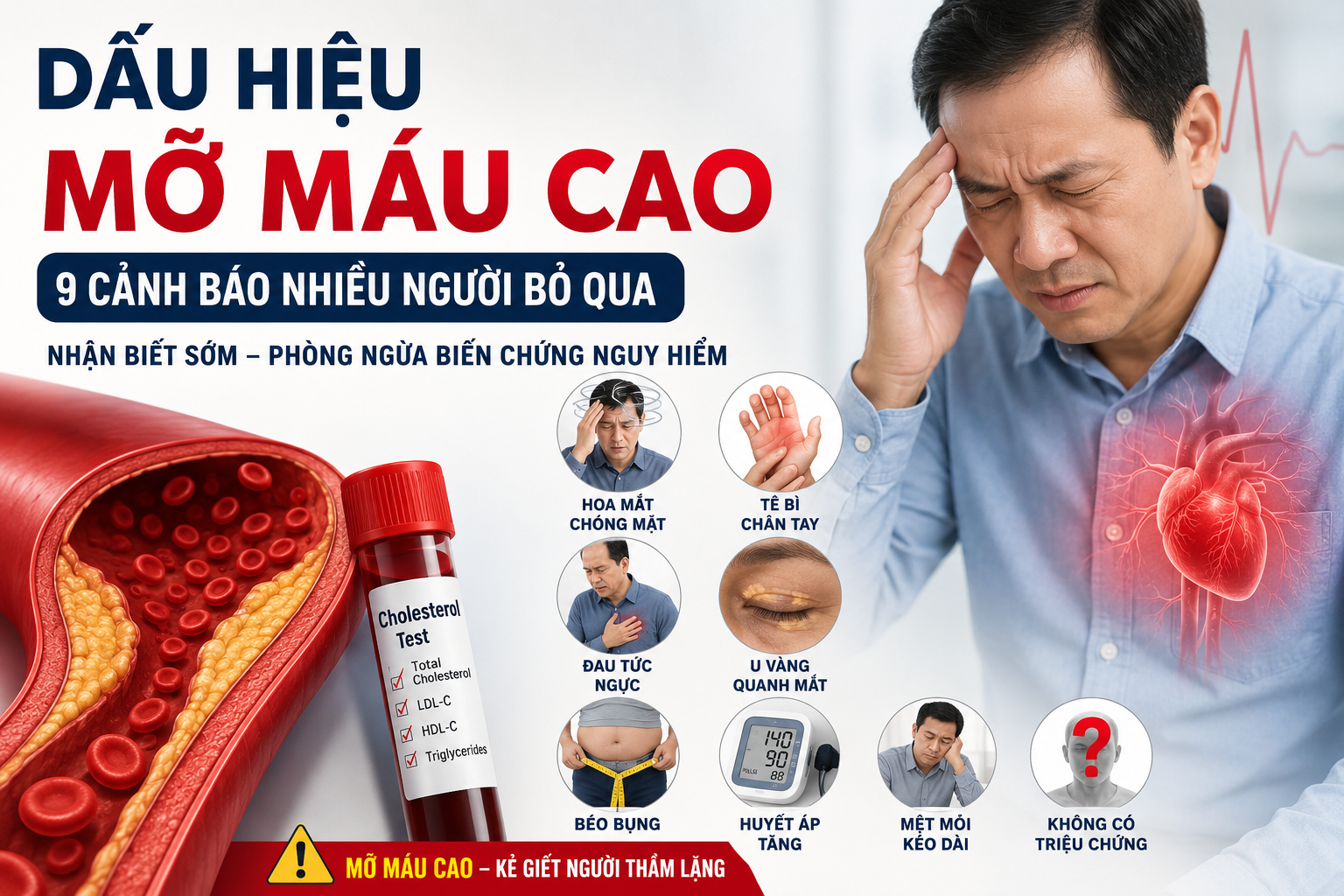 Dấu hiệu mỡ máu cao