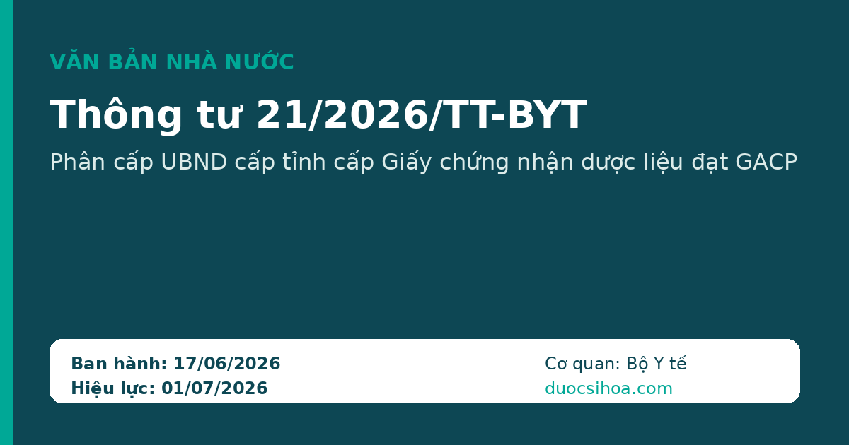 Thông tư 21/2026/TT-BYT